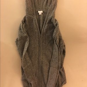 Cashmere hooded zip up