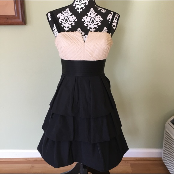 BCBG classic ivory and black dress