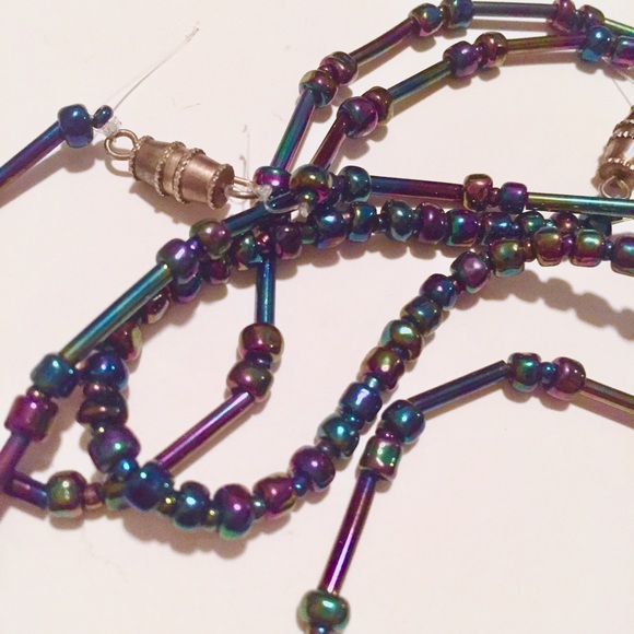 Beaded Oil Slick Necklace & Bracelet Set