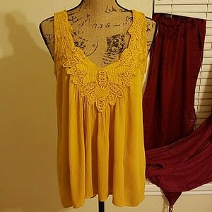 Embroidered sleeveless top