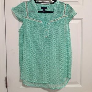 Blue patterned blouse