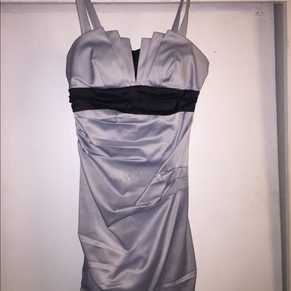 Silver black cocktail dress