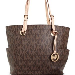 Michael Kors Coated Canvas Jet Set Tote
