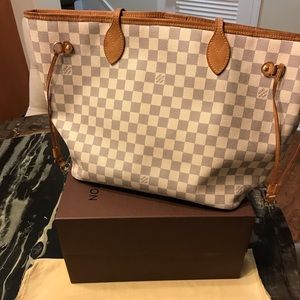 ❤️sold❤️LV Neverfull MM Damier Azur ❤️sold❤️
