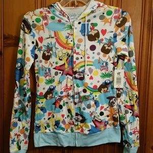 Hot Top zip up hoodie - full of color - new w/ tag