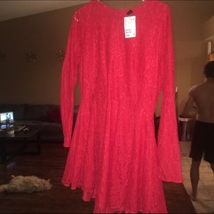 H&M NWT red cocktail fit & flare dress size 14