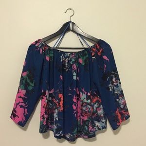 AQUA Off shoulder floral top