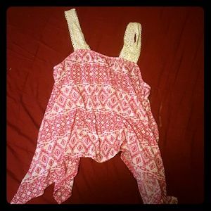 Pink Cream Lace Tank Top