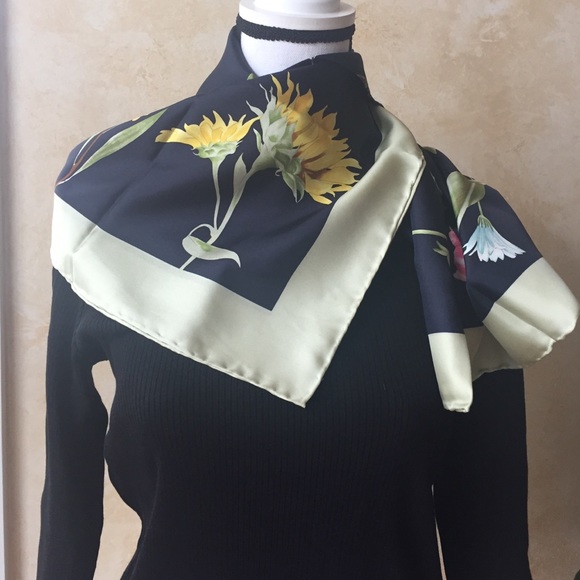 Carlisle Floral Print 100% Silk Scarf