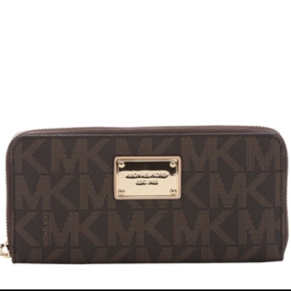 Michael Kors Coated Canvas Zip Around Wallet
