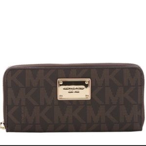Michael Kors Coated Canvas Zip Around Wallet
