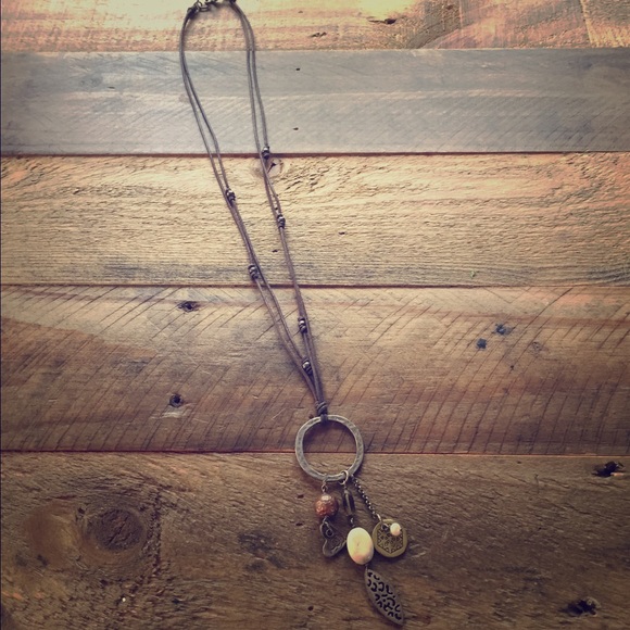 Silpada Brown Leather And Sterling Silver Necklace