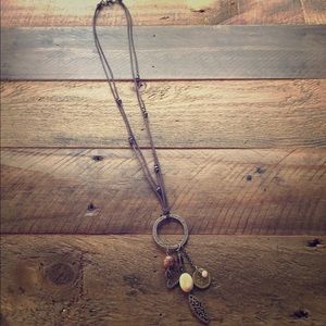 Silpada Brown Leather And Sterling Silver Necklace