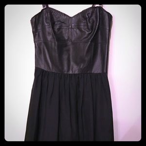 Rebeca Taylor black dress with 💯% leather top 0