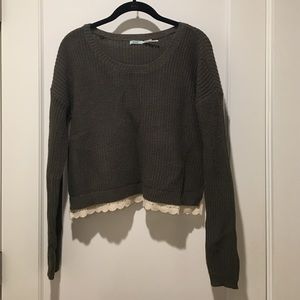 Kimchi Blue Sweater w/ Lace Trim