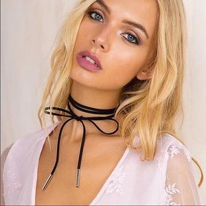 Sexy Black Faux Leather Choker