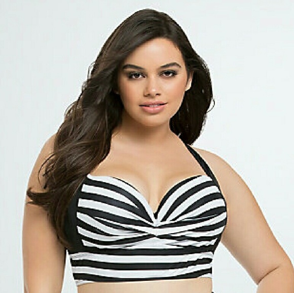 new Torrid Striped Bikini Top 4x 26 swimsuit xxxxl - Picture 2 of 6