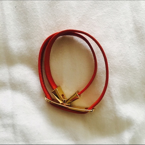 Orange Faux Leather Necklace/Bracelet - Picture 2 of 4