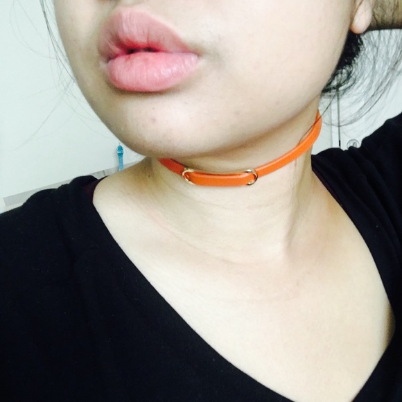 Orange Faux Leather Necklace/Bracelet - Picture 4 of 4