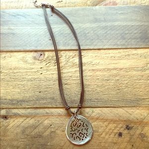 Silpada Leather Necklace with Mother of Pearl