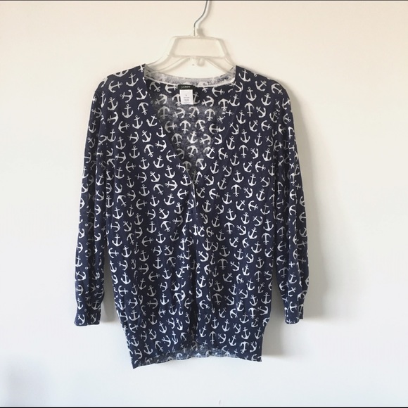J. Crew Navy Nautical Cardigan