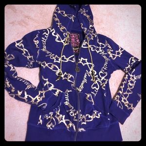 Rare Heatherette purple and gold princess hoodie