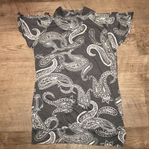 Paisley Grey Shirt. Size XS
