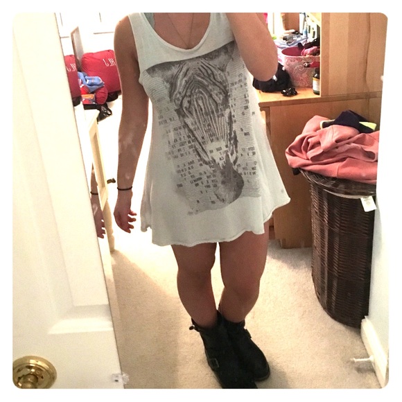 Free people icy blue zebra tank dress NEVER WORN