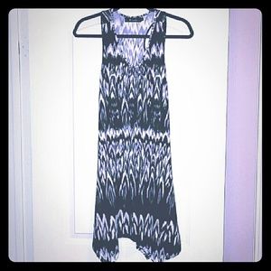 Navy Blue and White Racer Back Dress