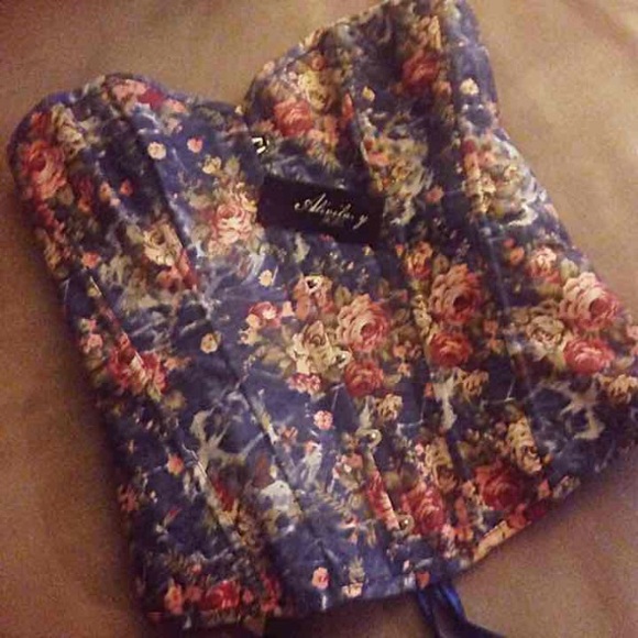 Rockabilly Floral & Denim Corset