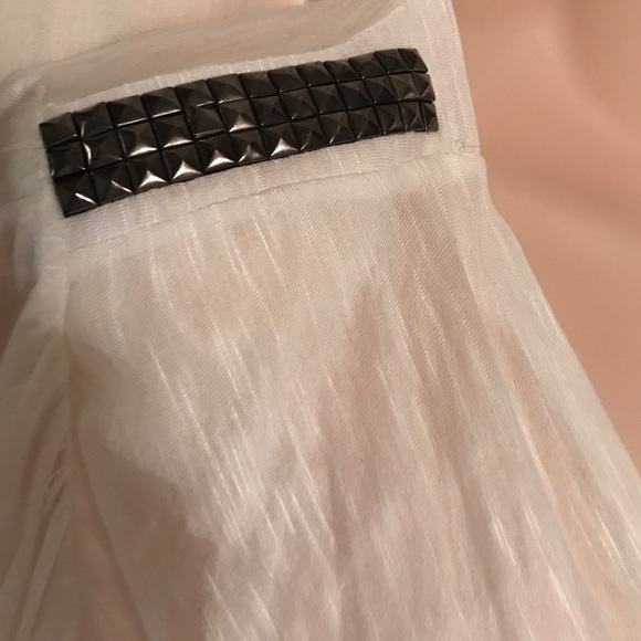 BLQ.MKT Cream Sheer embellished Dress M NWT - Picture 2 of 4