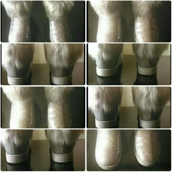 Grey Glitter Boots