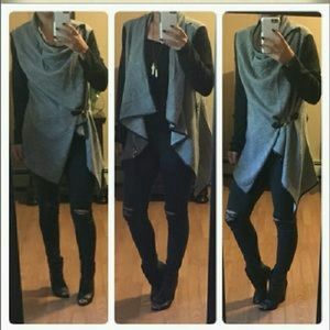 Light blk/grey wrap cardi