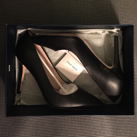 NIB Cole Haan Emery Black Leather Size 10 Heels - Picture 4 of 7