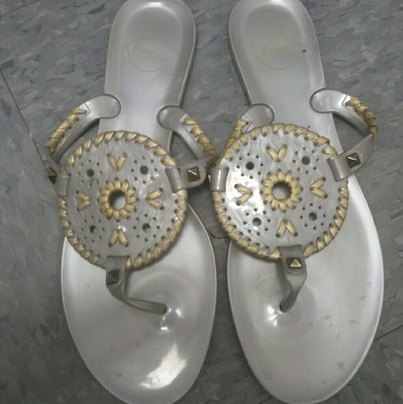 Jack Rogers Sandals Size 9 Silver GUC