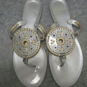 Jack Rogers Sandals Size 9 Silver GUC