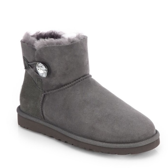 Ugg Bailey button bling size 10 BNWT grey