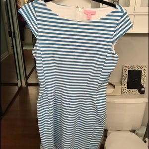 Lilly Pulitzer blue and white stripe dress