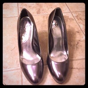 Joey O Silver Platform Heels
