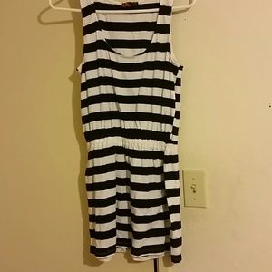 Black and white striped dress