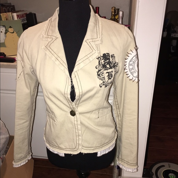 Cotton one button jacket
