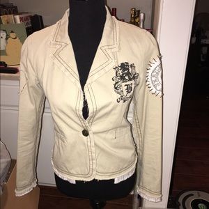 Cotton one button jacket