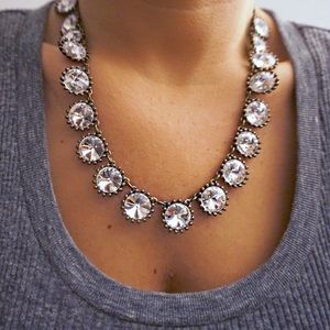 Antique gold + crystal statement necklace