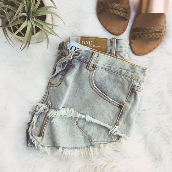 One Teaspoon Pants - •One Teaspoon Bonitas Cut-off Denim Shorts•