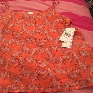 Orange floral flowy  top