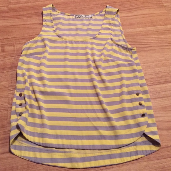 Chloe K Gray/Yellow striped top
