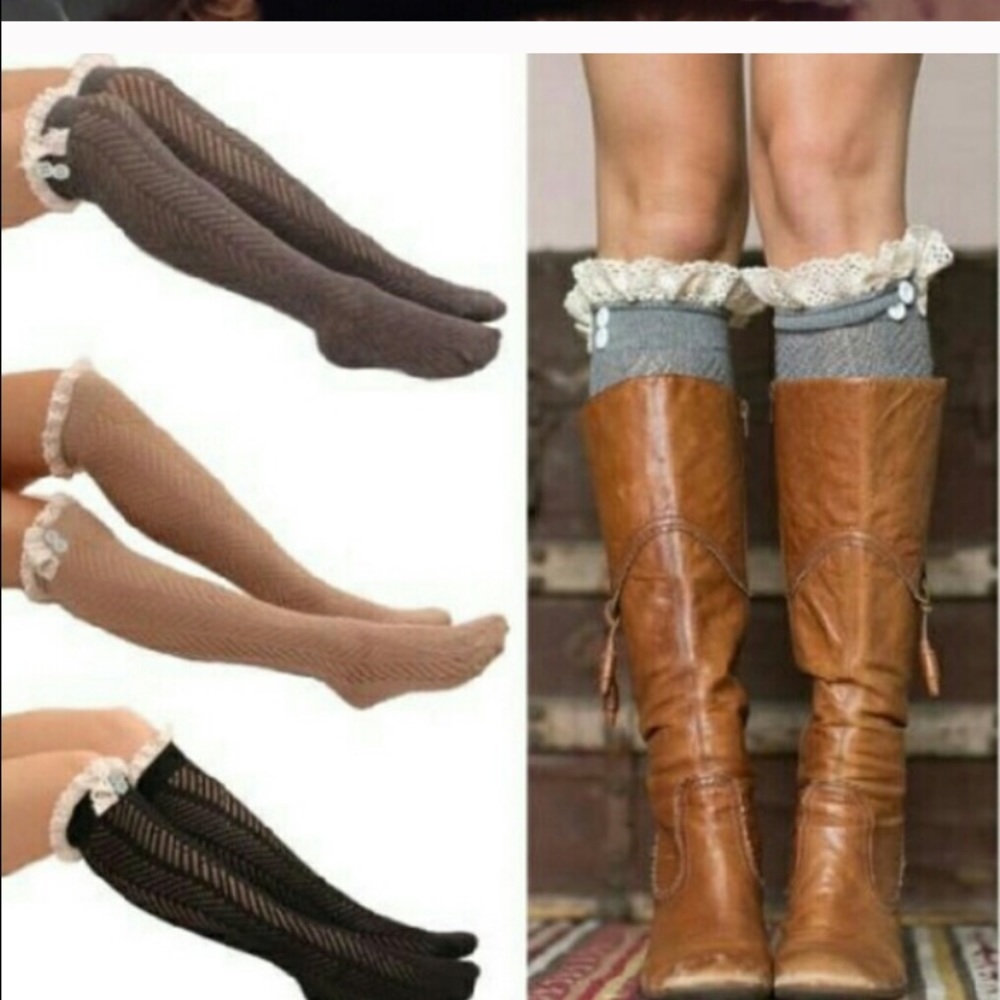 BRANDNEW BOOT SOCKS WITH LACE 12$ EACH