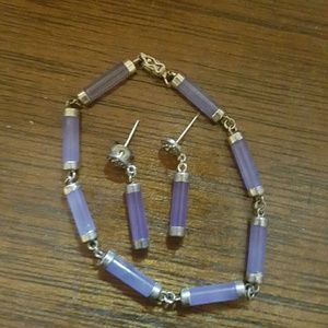 Jade bracelet  earing set.