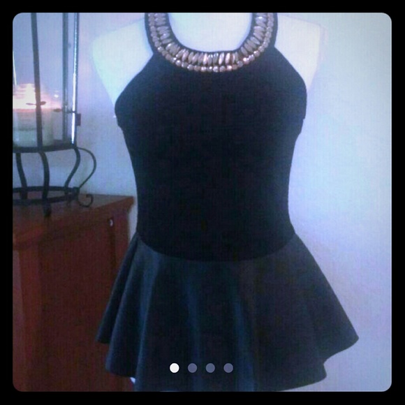 NWT, Black Dressy Sequined Tank Top Size Medium
