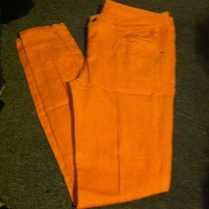 Royal bone orange skinny jeans